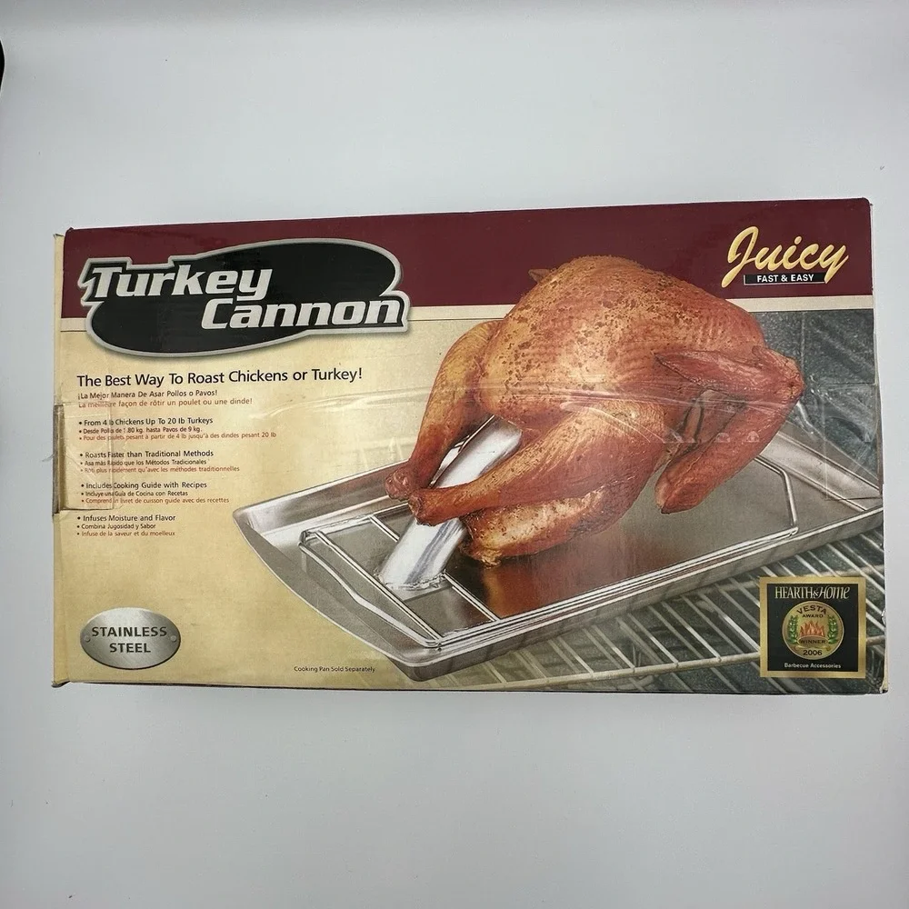 TURKEY CANNON Stainless Steel Chicken or Turkey Roaster Thanksgiving‎ Cooking
